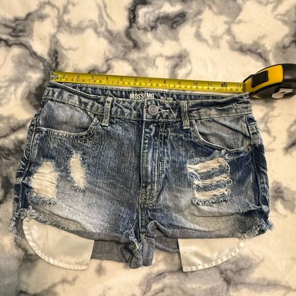 Mossimo Supply Co. Blue Distressed Jean Shorts - Picture 4 of 4